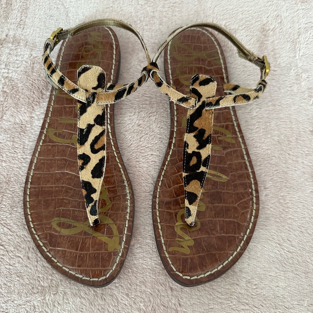 Sam Edelman Cheetah Calf Hair Sandals. Size 8.5.